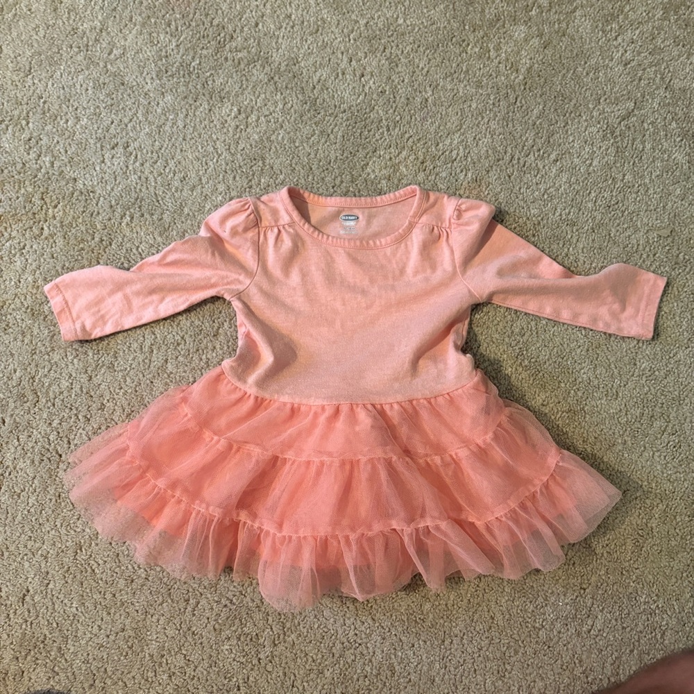 Old Navy Peach Tulle Skirt Dress – Baby Girl 12–18M